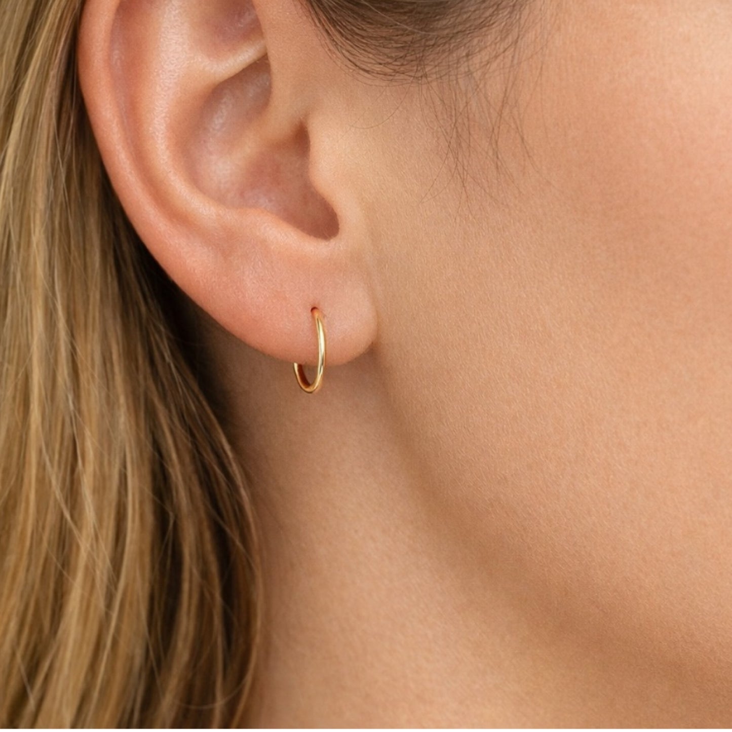 Small Gold Sleeper Hoop Earrings
