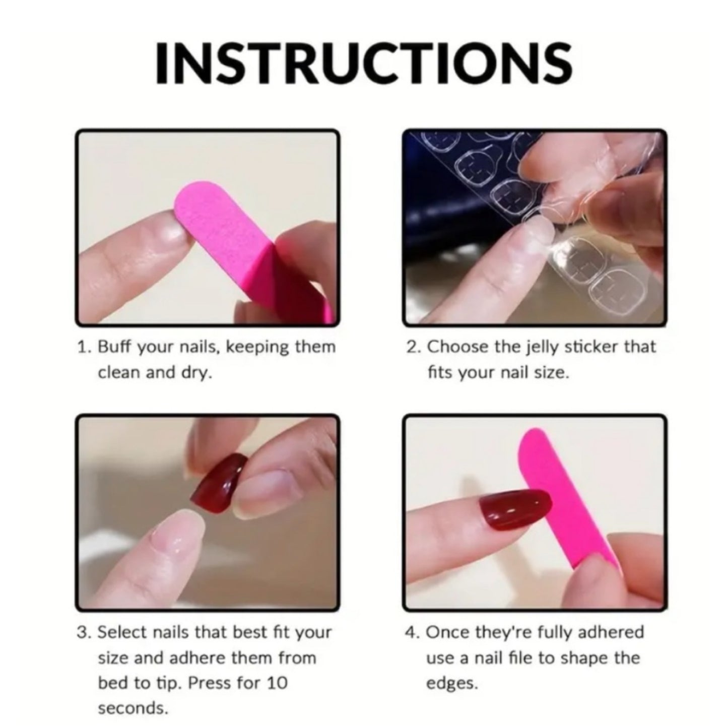 Pink Star French Tip Press-On Nails – Long Square Glossy Y2K Star Nails