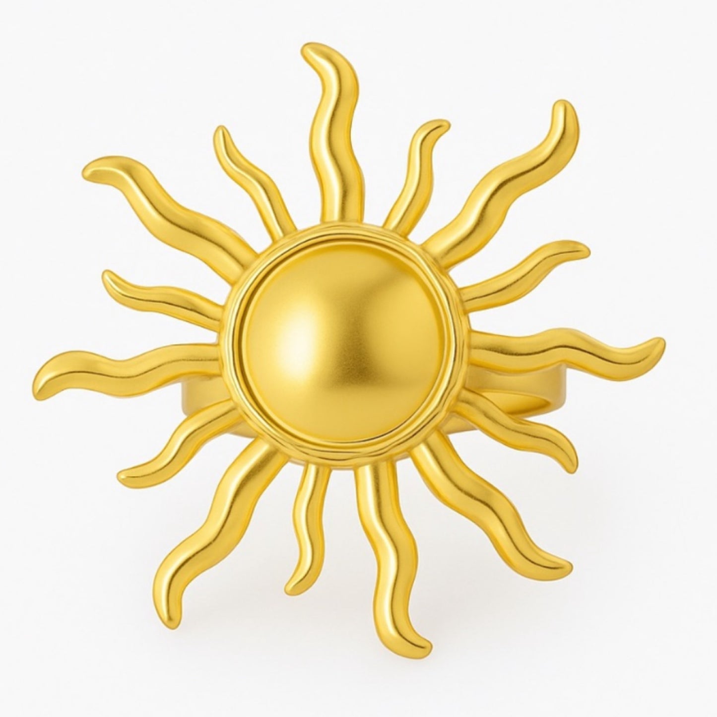 Bold Gold Sun Statement Ring – Adjustable Sunburst Jewelry for Women