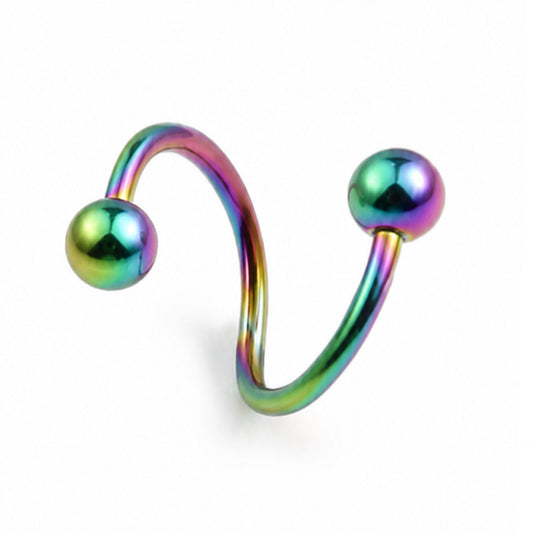 Rainbow Twisted Curved Barbell