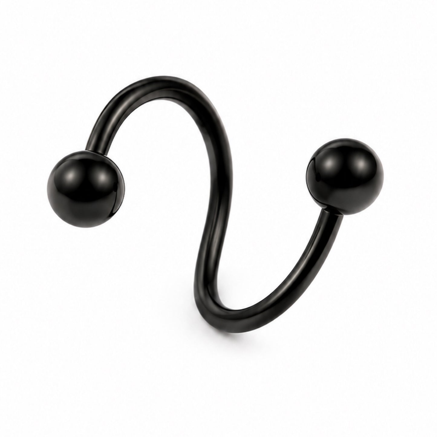 Black Spiral Twisted Barbell