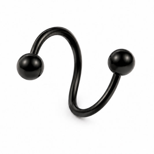 Black Spiral Twisted Barbell