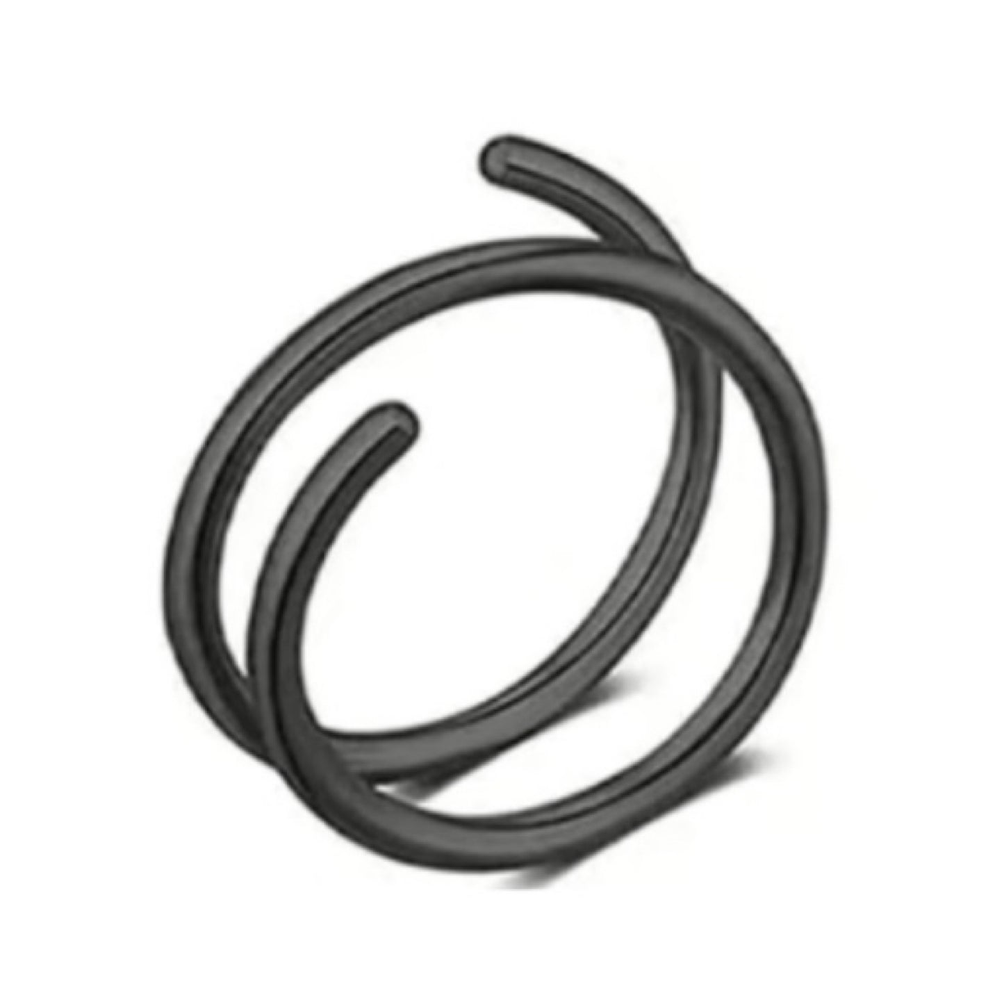 Black Double Hoop Spiral Nose Ring