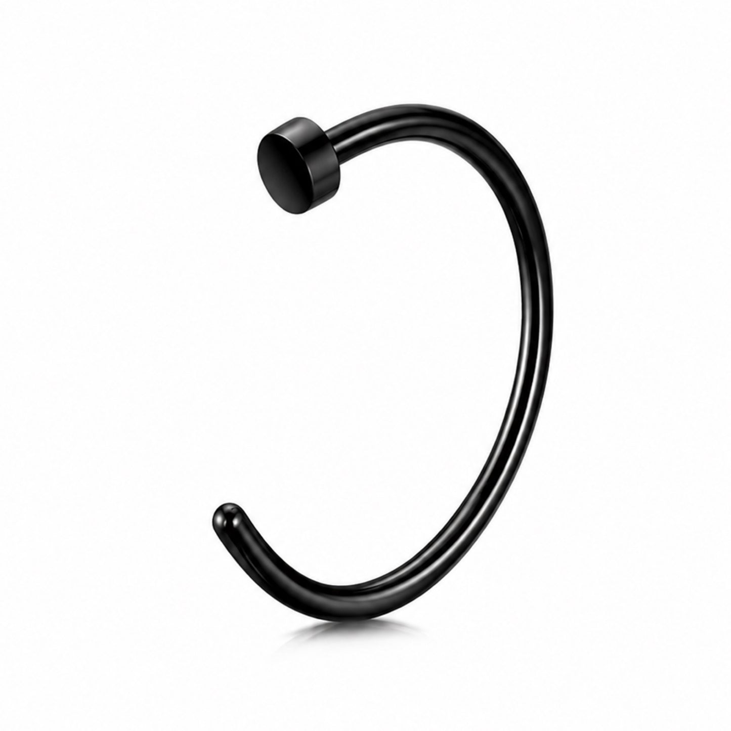 Black Nail Head Half Fixed Nose Hoop Ring