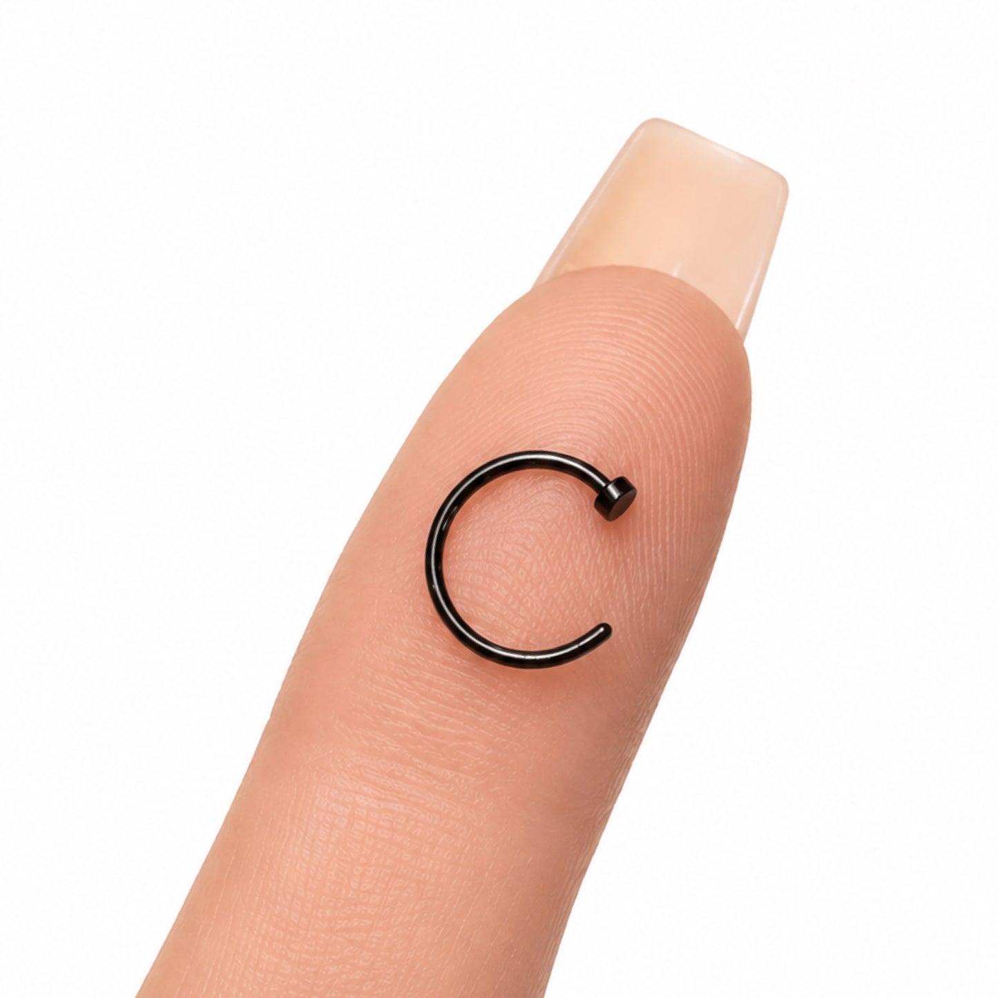 Black Nail Head Half Fixed Nose Hoop Ring