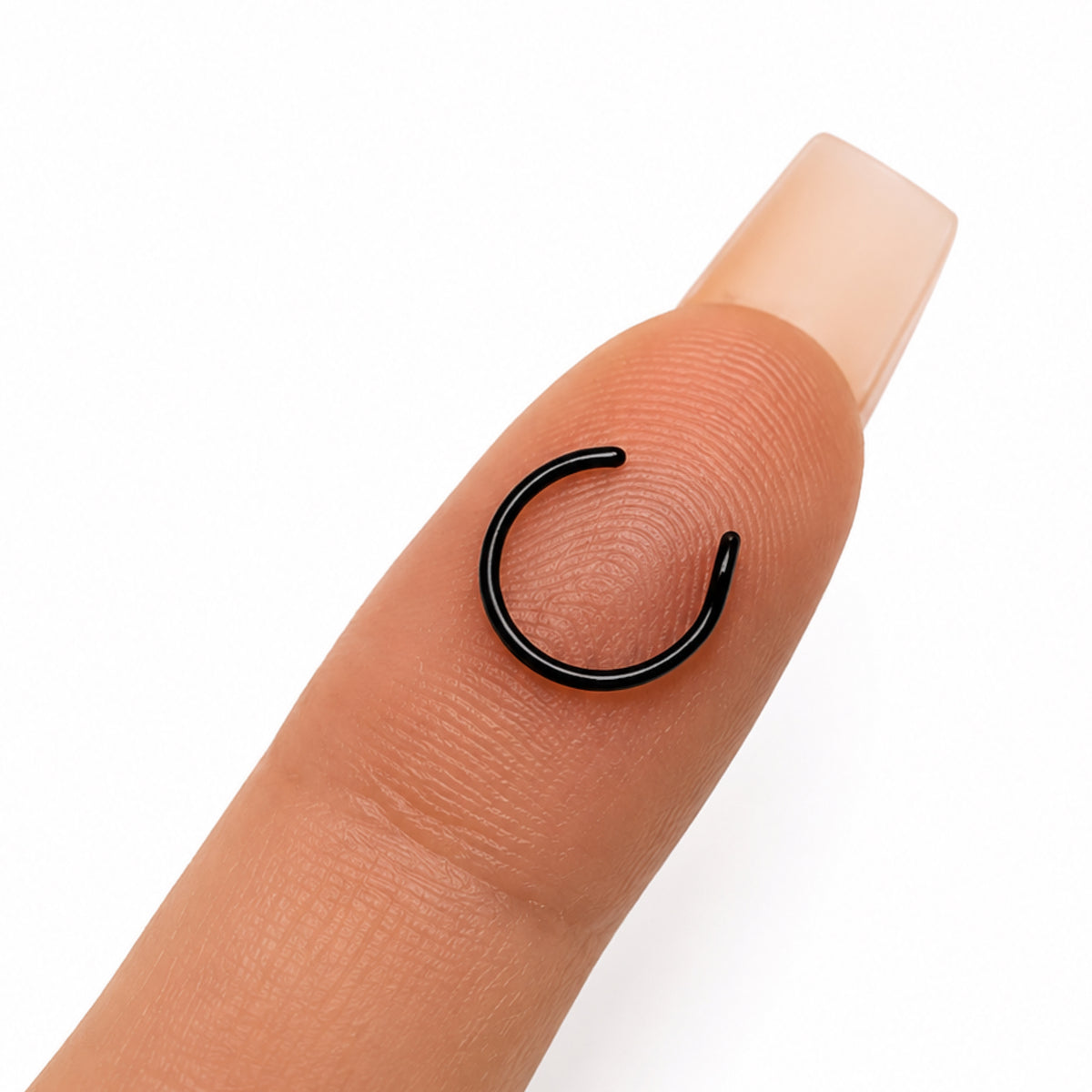 Black Fixed Loop Half Hoop Nose Ring