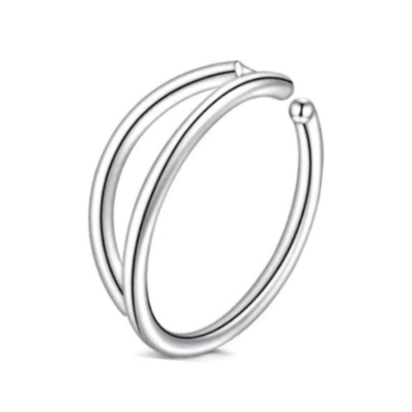 Fixed Double Hoop Nose Ring