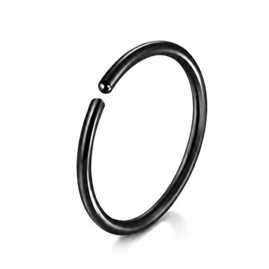 Black Fixed Hoop Nose Ring