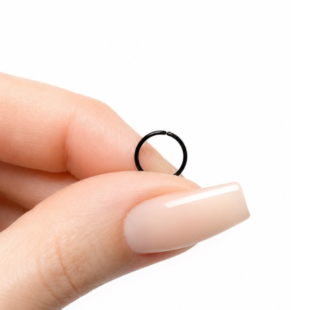Black Fixed Hoop Nose Ring