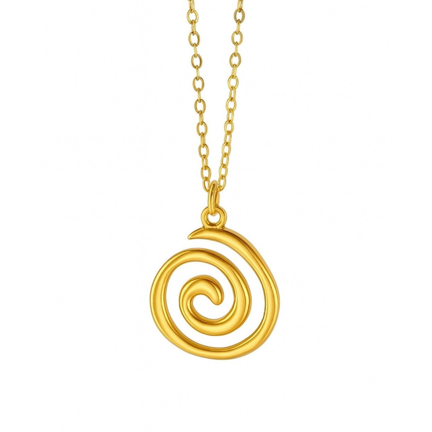 Tiny Gold Spiral Pendant Necklace – 18K Gold Plated Stainless Steel