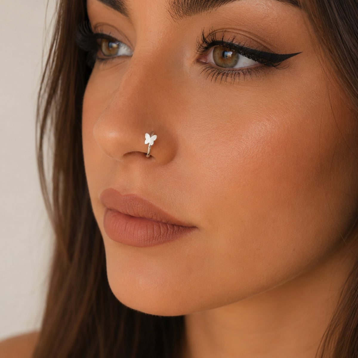 Butterfly Fixed Half Hoop Nose Ring