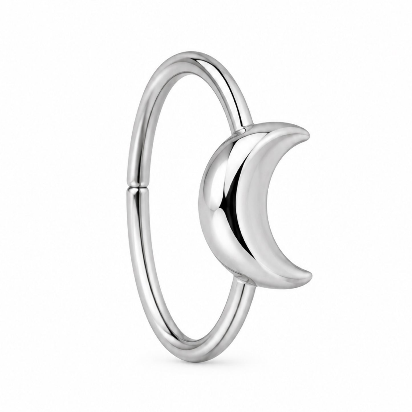 Crescent Moon Fixed Hoop Nose Ring
