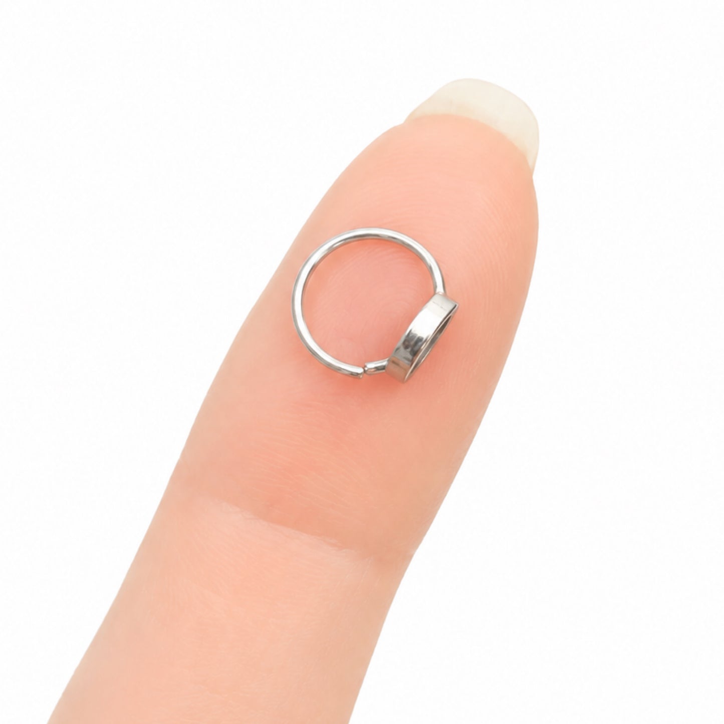 Crescent Moon Fixed Hoop Nose Ring