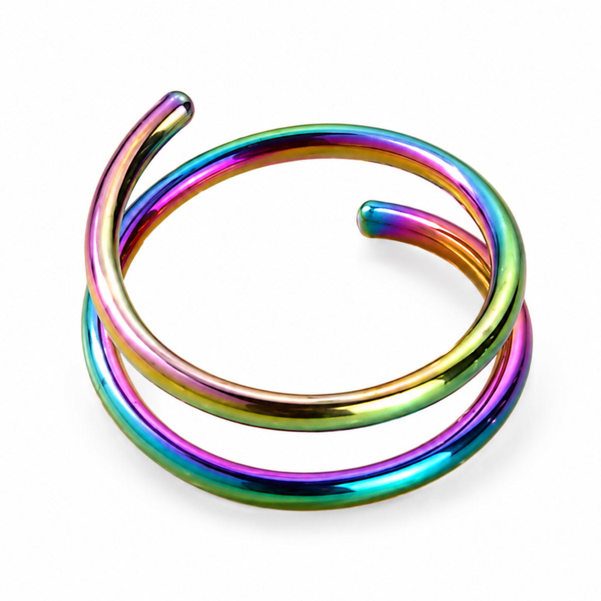 Rainbow Spiral Hoop Nose Ring