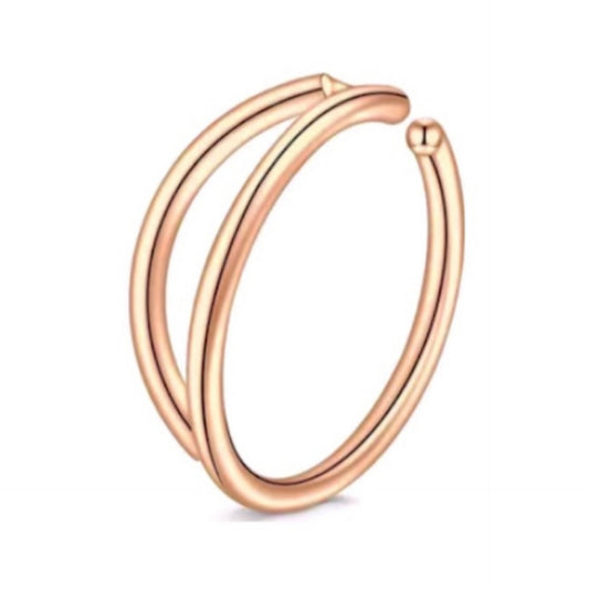 Rose Gold Double Fixed Hoop Nose Ring