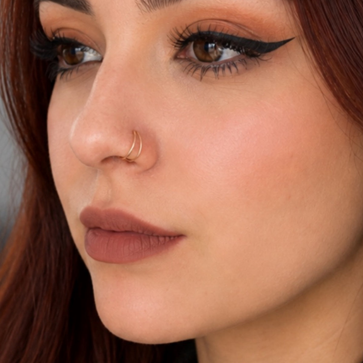 Rose Gold Spiral Hoop Nose Ring