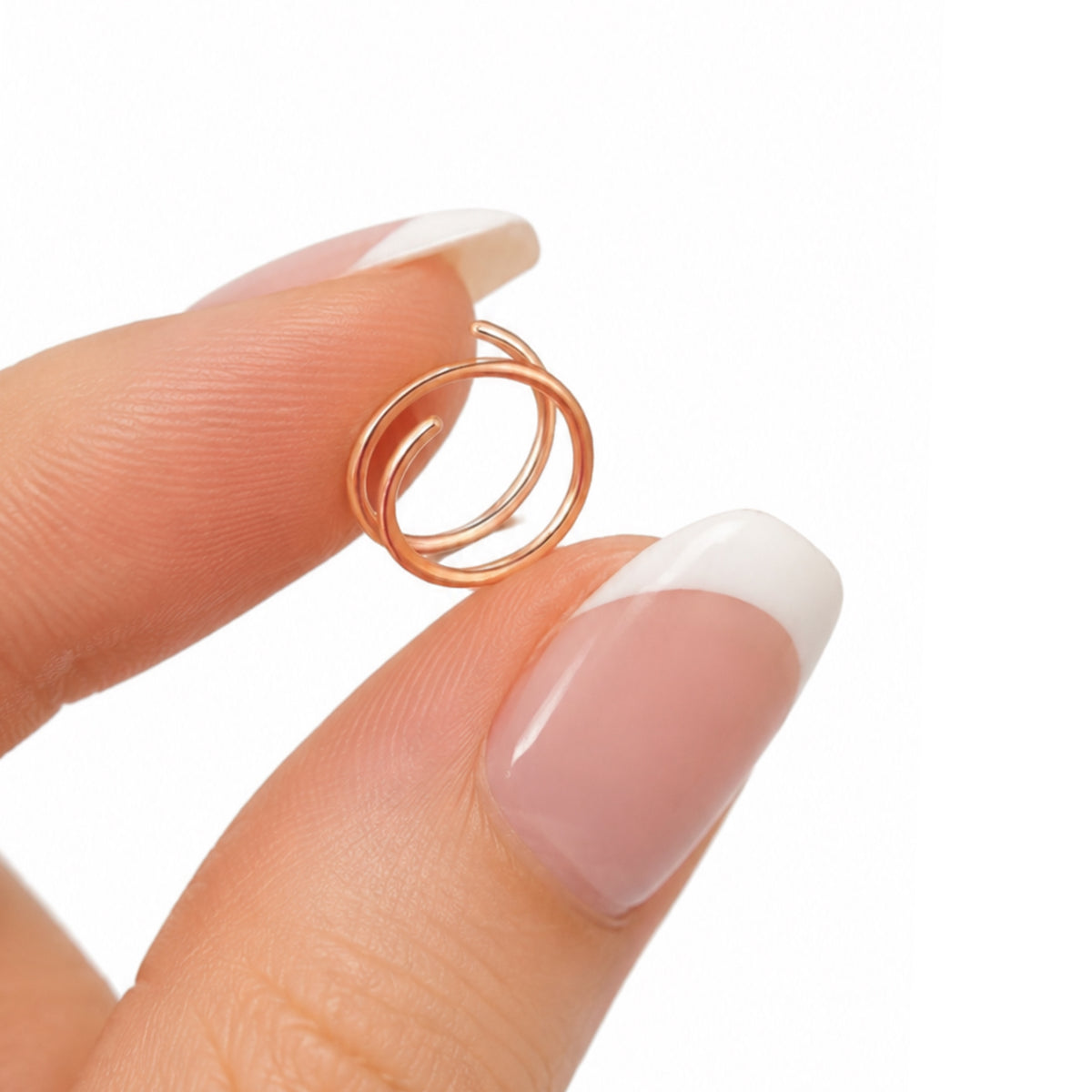 Rose Gold Spiral Hoop Nose Ring