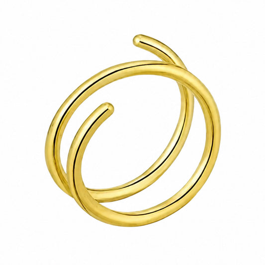Gold Spiral Double Hoop Nose Ring