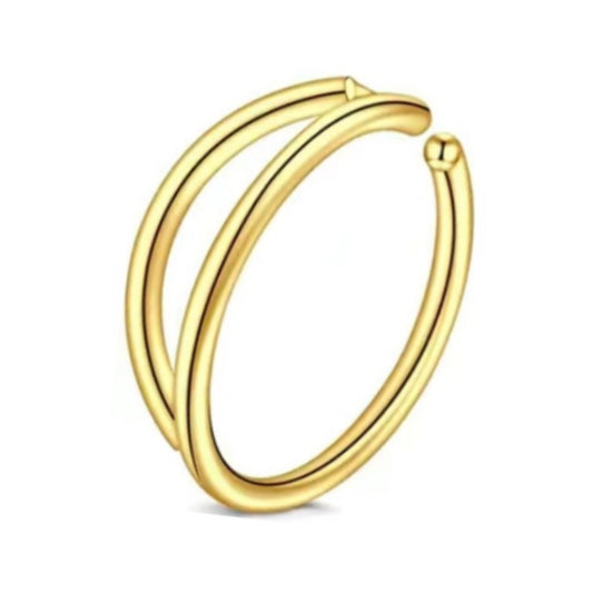 Gold Fixed Faux Double Hoop Nose Ring