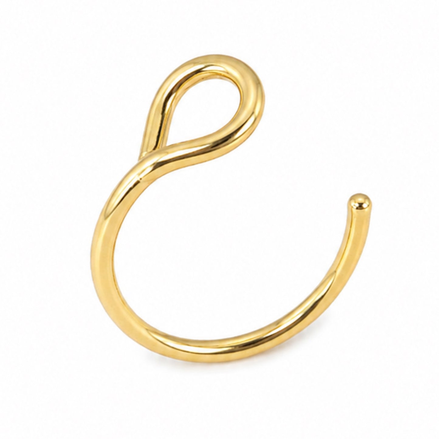 Gold Loop Half Hoop Fixed Nose Ring