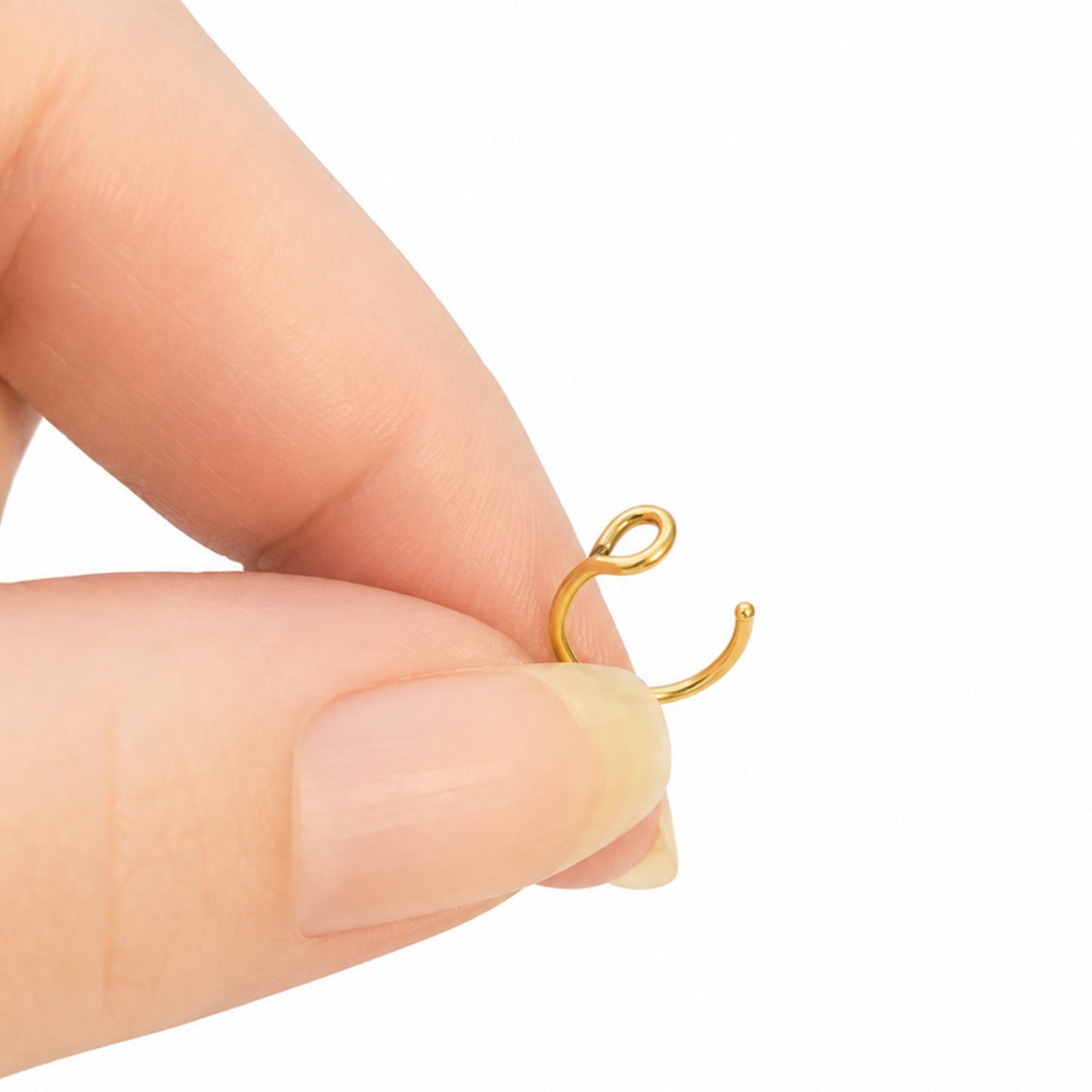 Gold Loop Half Hoop Fixed Nose Ring