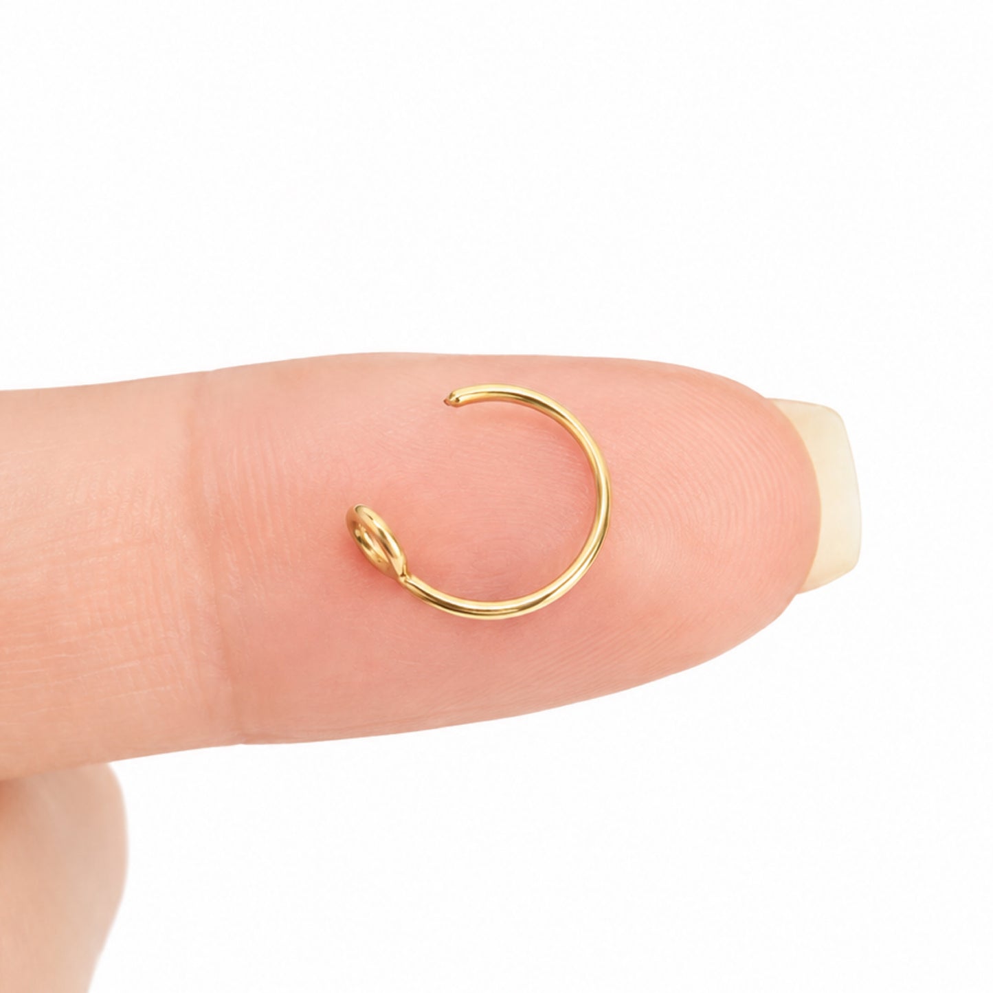 Gold Loop Half Hoop Fixed Nose Ring