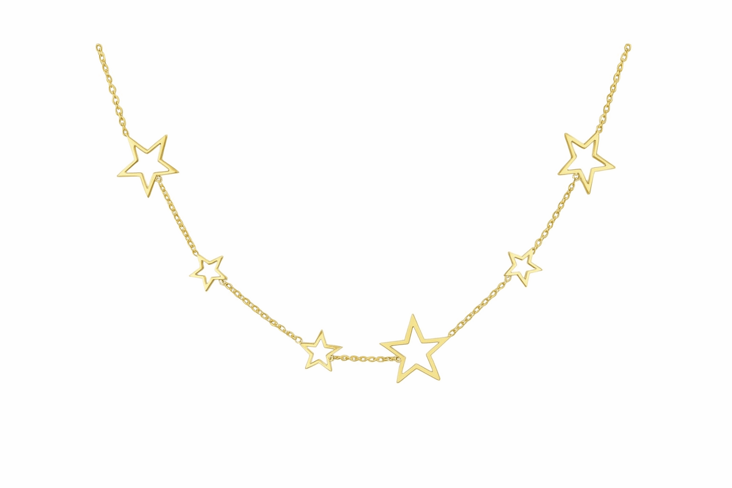 18k Gold Cutout Star Necklace