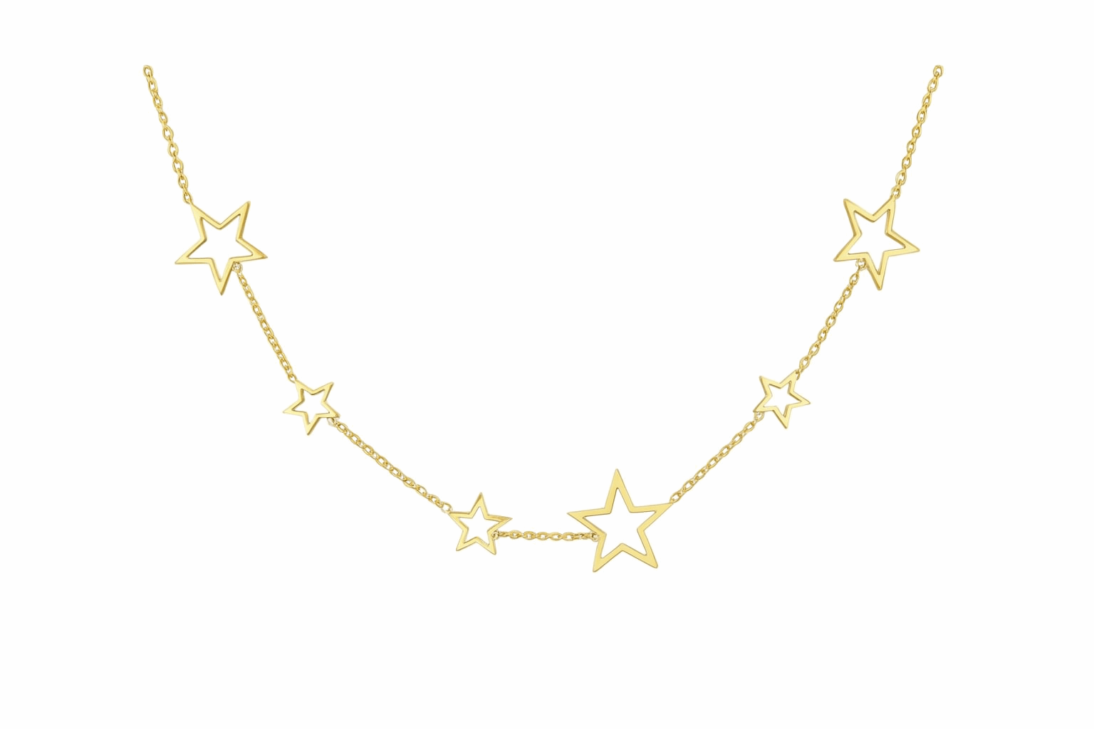18k Gold Cutout Star Necklace