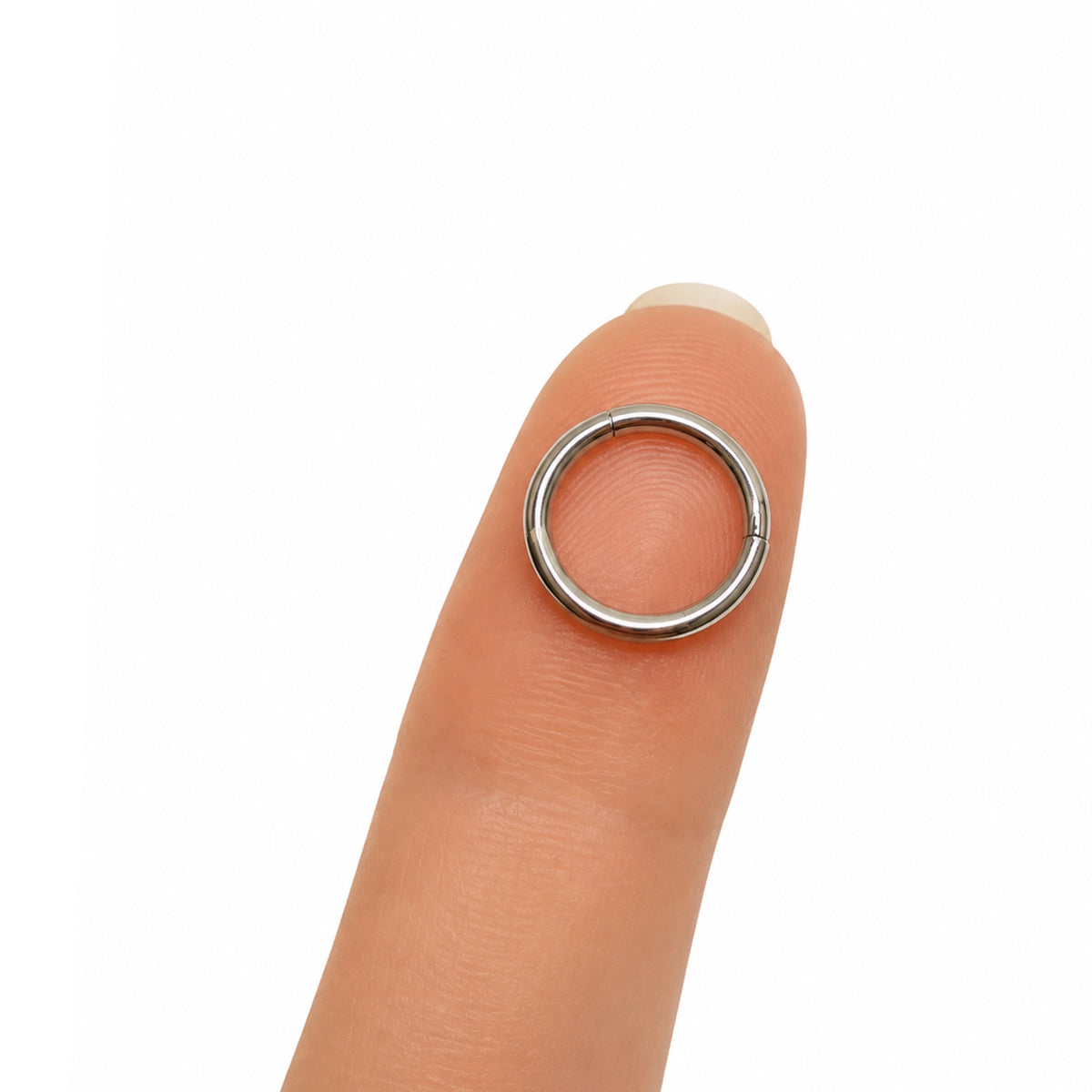 Clear CZ Clicker Hoop Ring