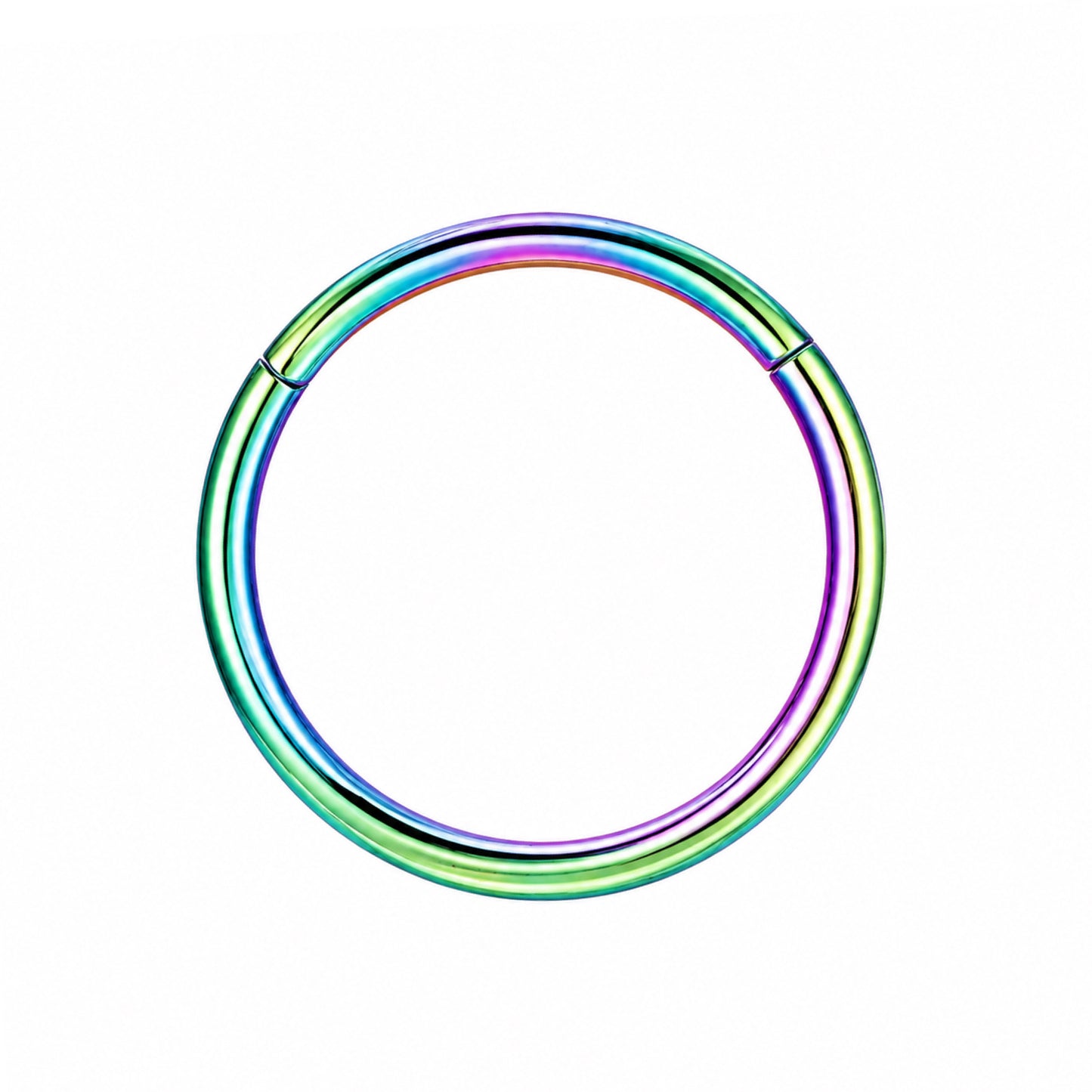 Rainbow Anodized Clicker Hoop Ring