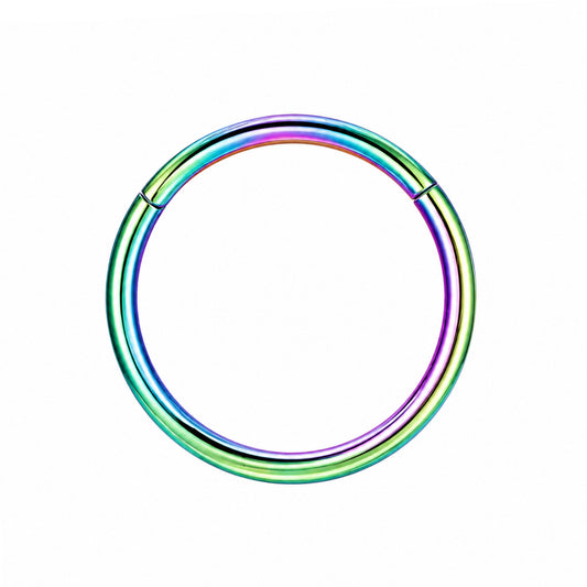 Rainbow Anodized Clicker Hoop Ring