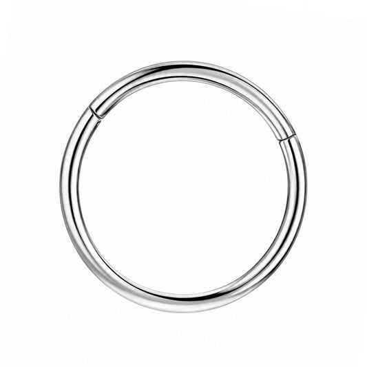 Silver Clicker Hoop Ring