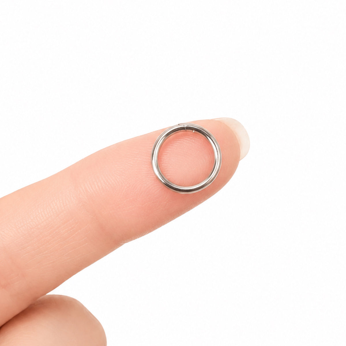 Silver Clicker Hoop Ring