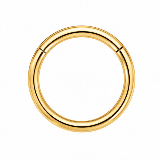 Gold Hinged Clicker Hoop Ring