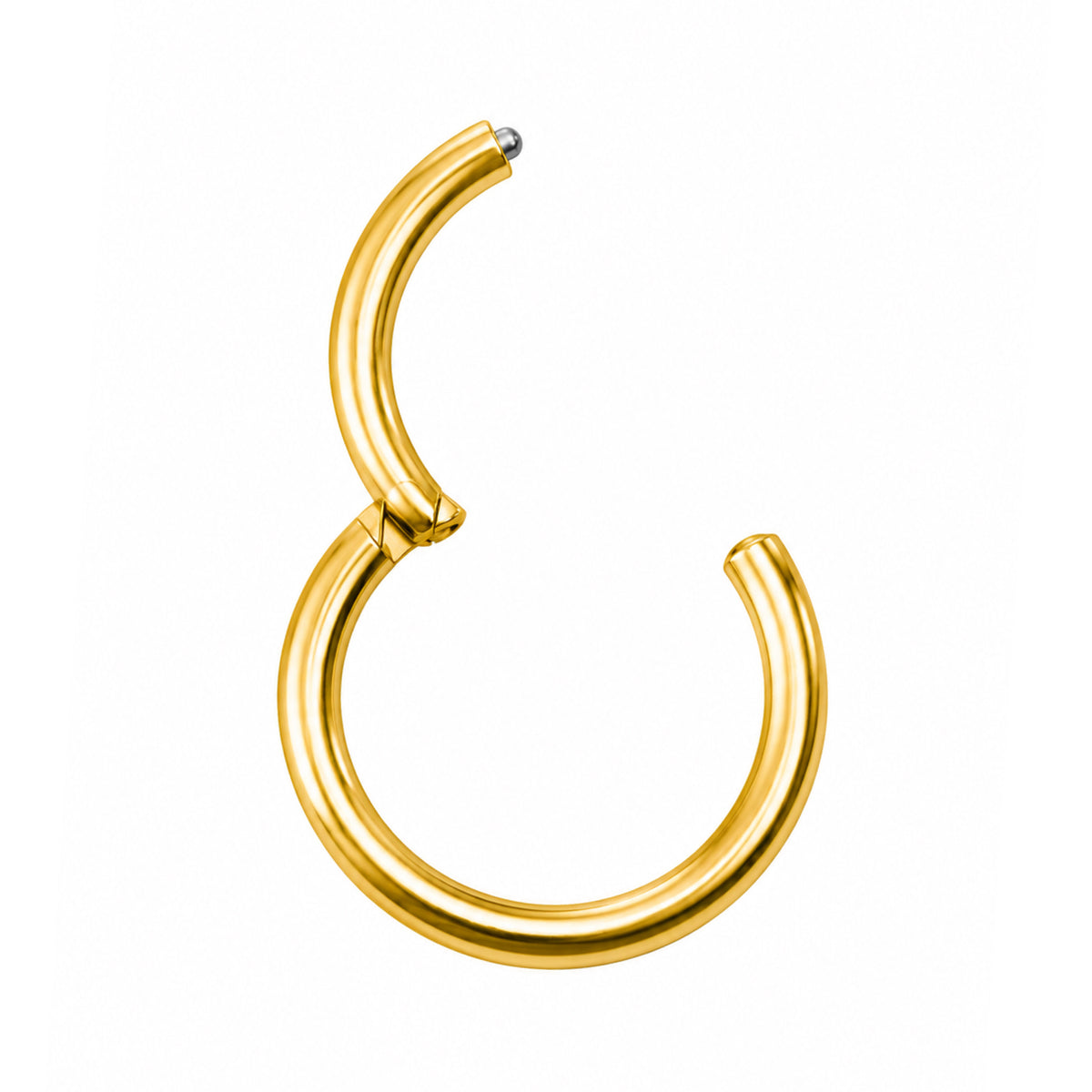 Gold Hinged Clicker Hoop Ring