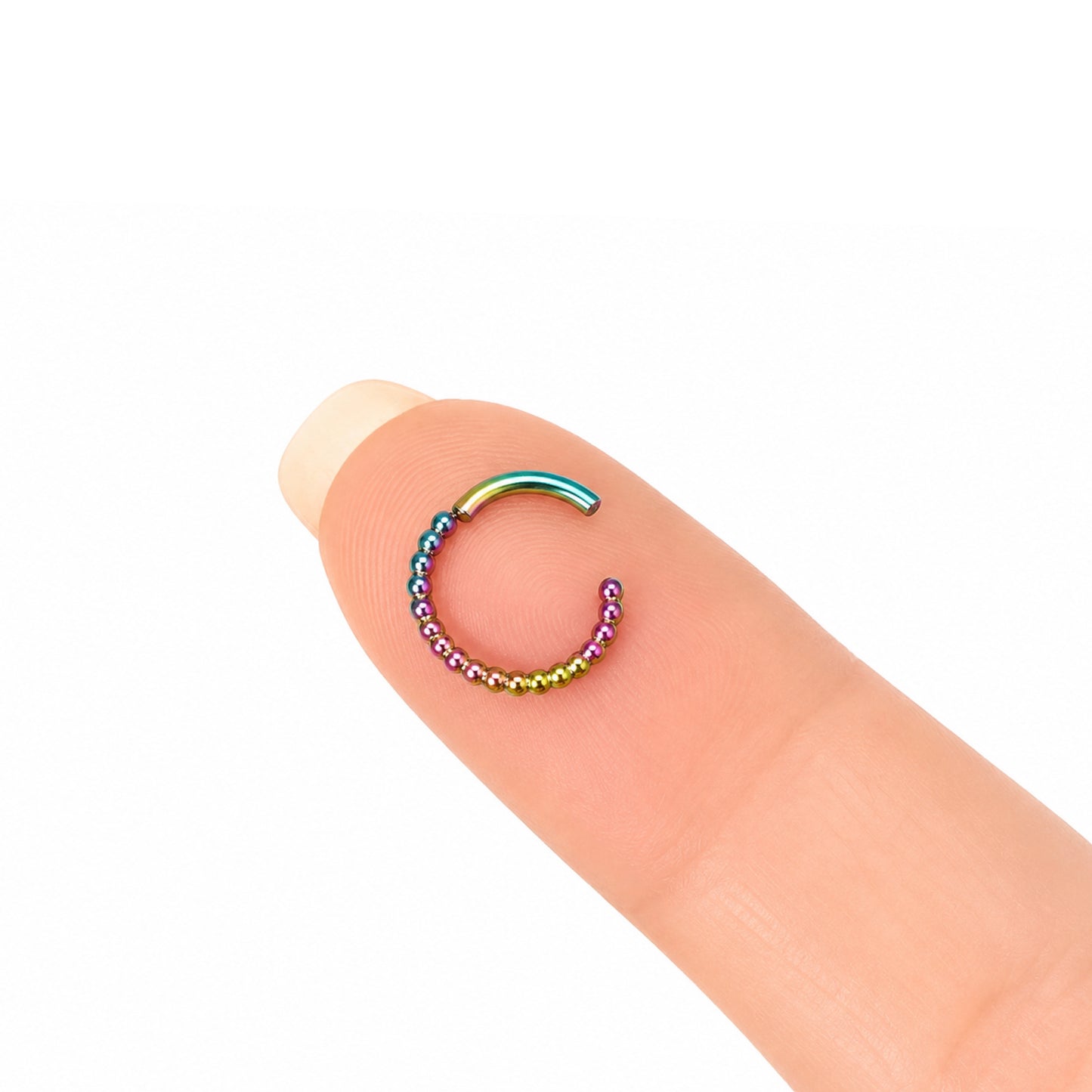 Rainbow Twisted Clicker Hoop Ring