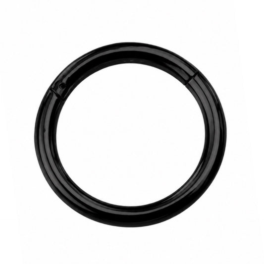 Black Clicker Hoop Ring