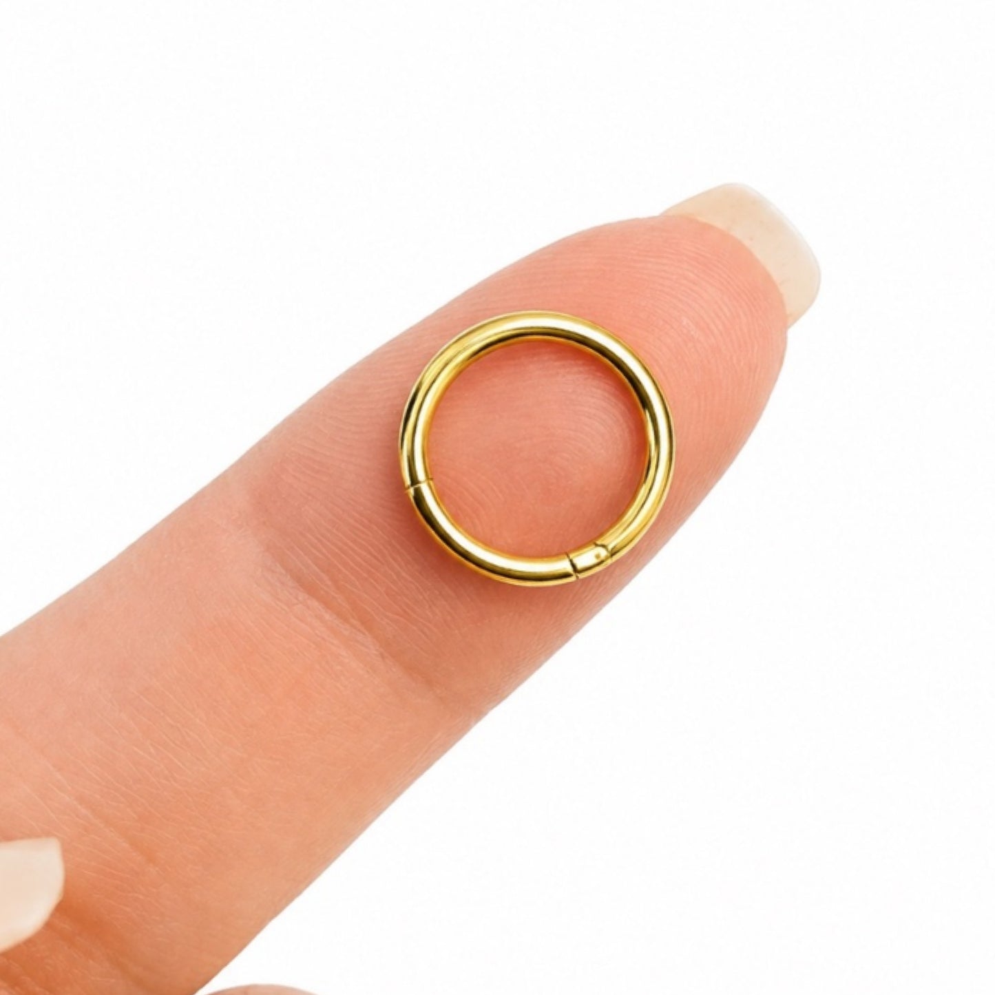 Gold Hinged Clicker Hoop Ring