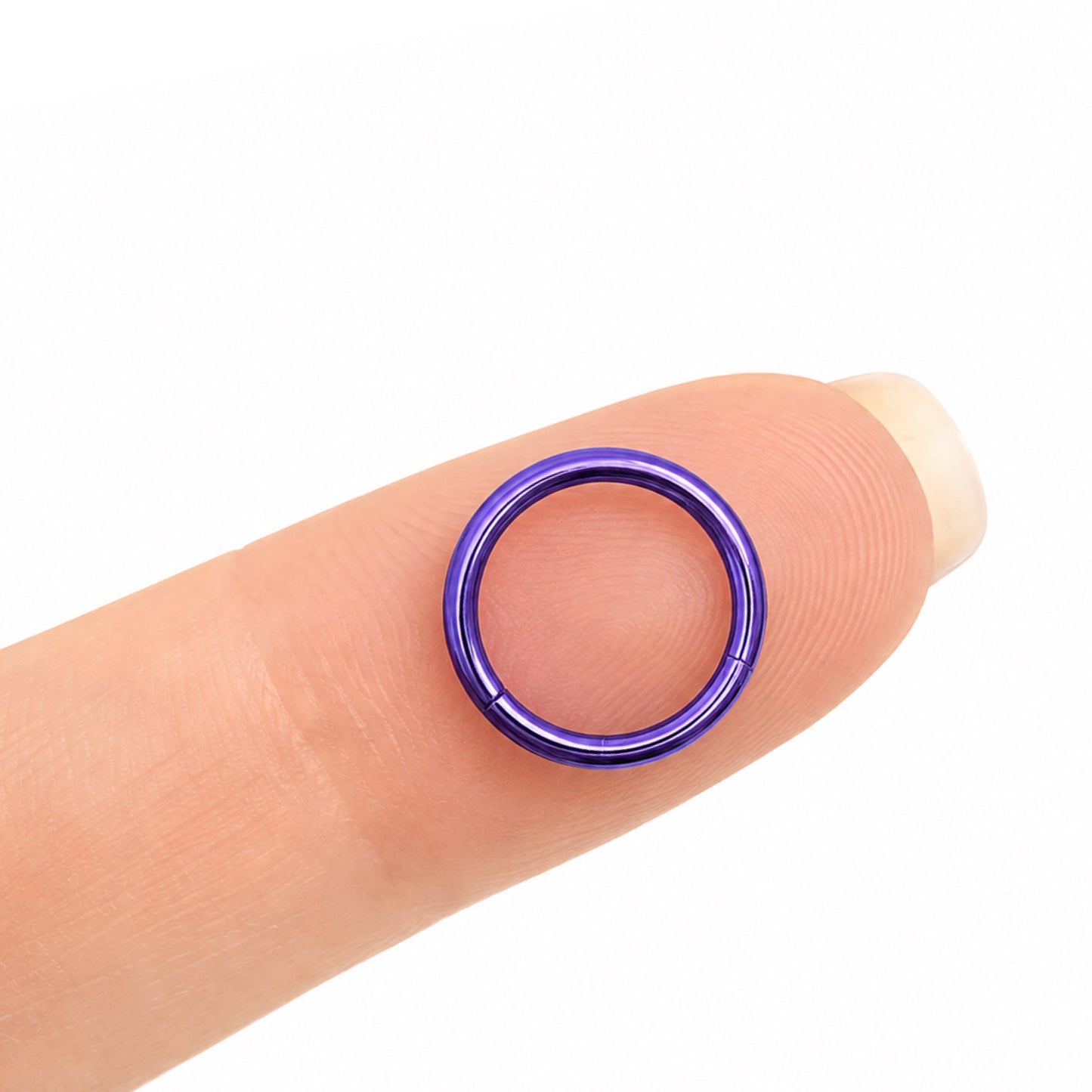 Purple Hinged Clicker Hoop Ring