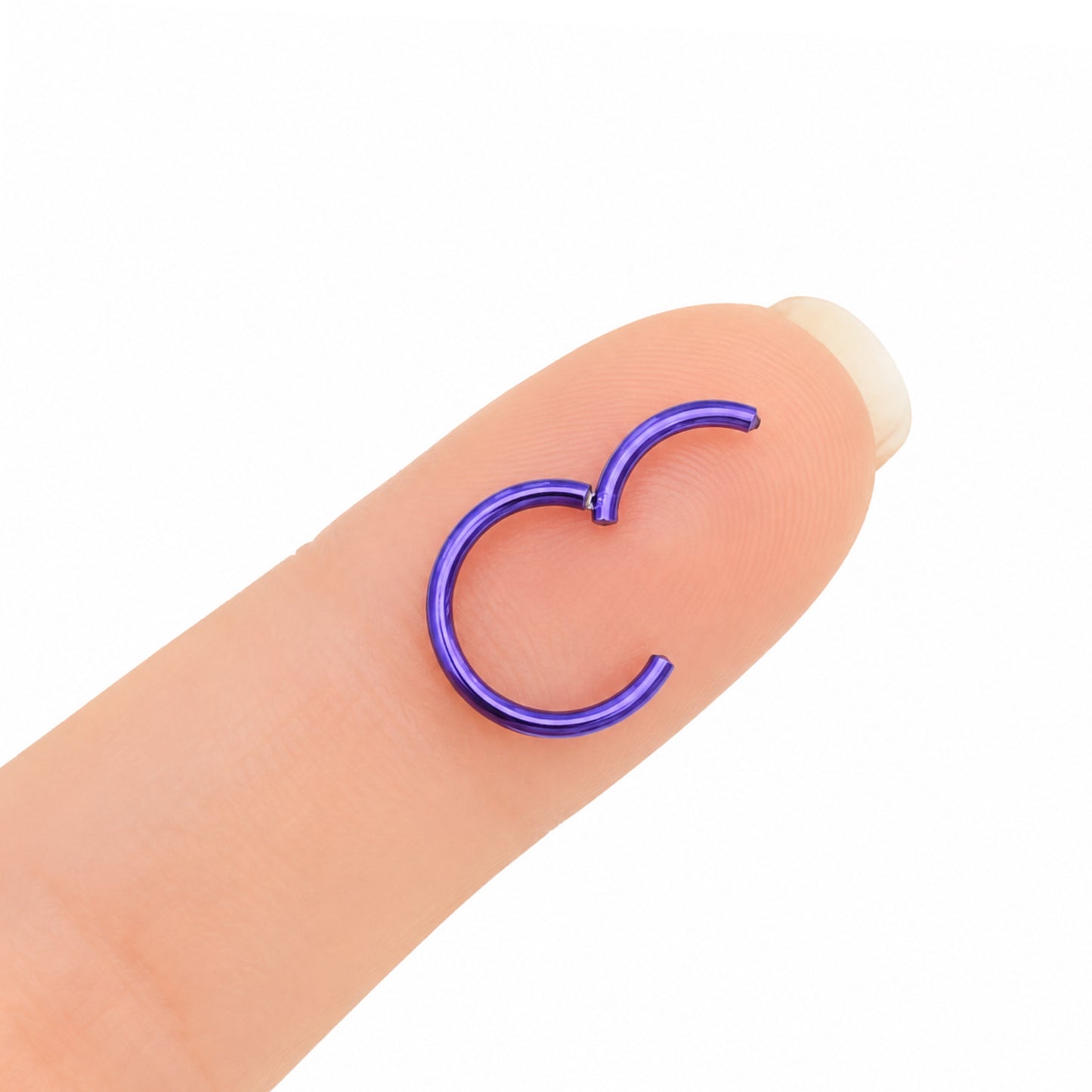 Purple Hinged Clicker Hoop Ring