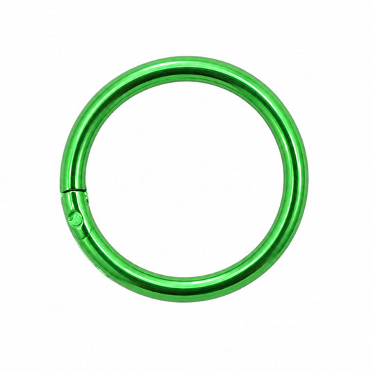 Green Hinged Clicker Hoop Ring