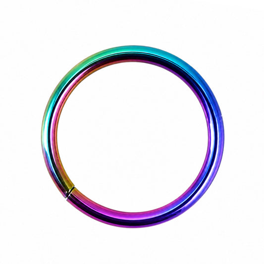 Rainbow Hinged Clicker Hoop Ring