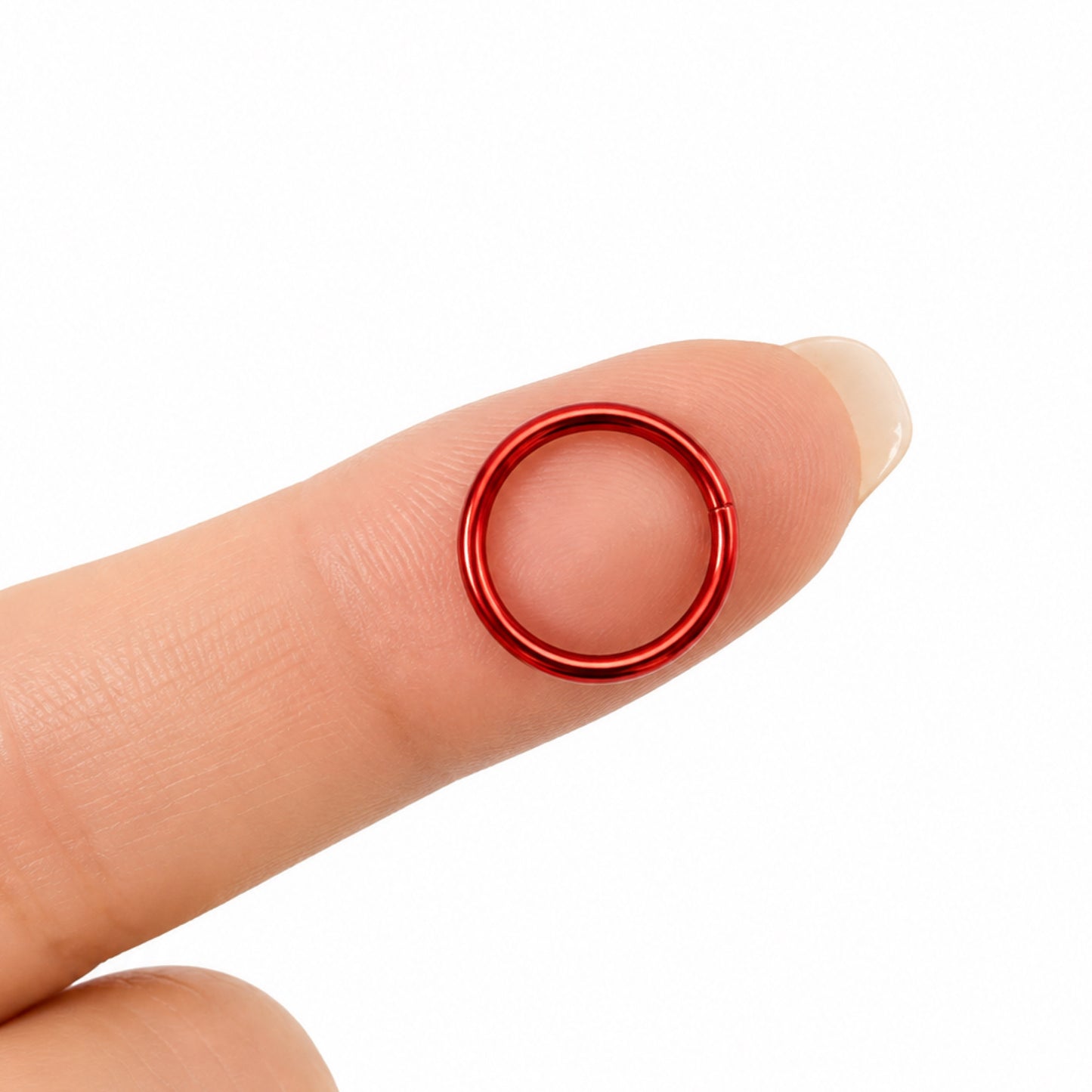 Red Hinged Clicker Hoop Ring
