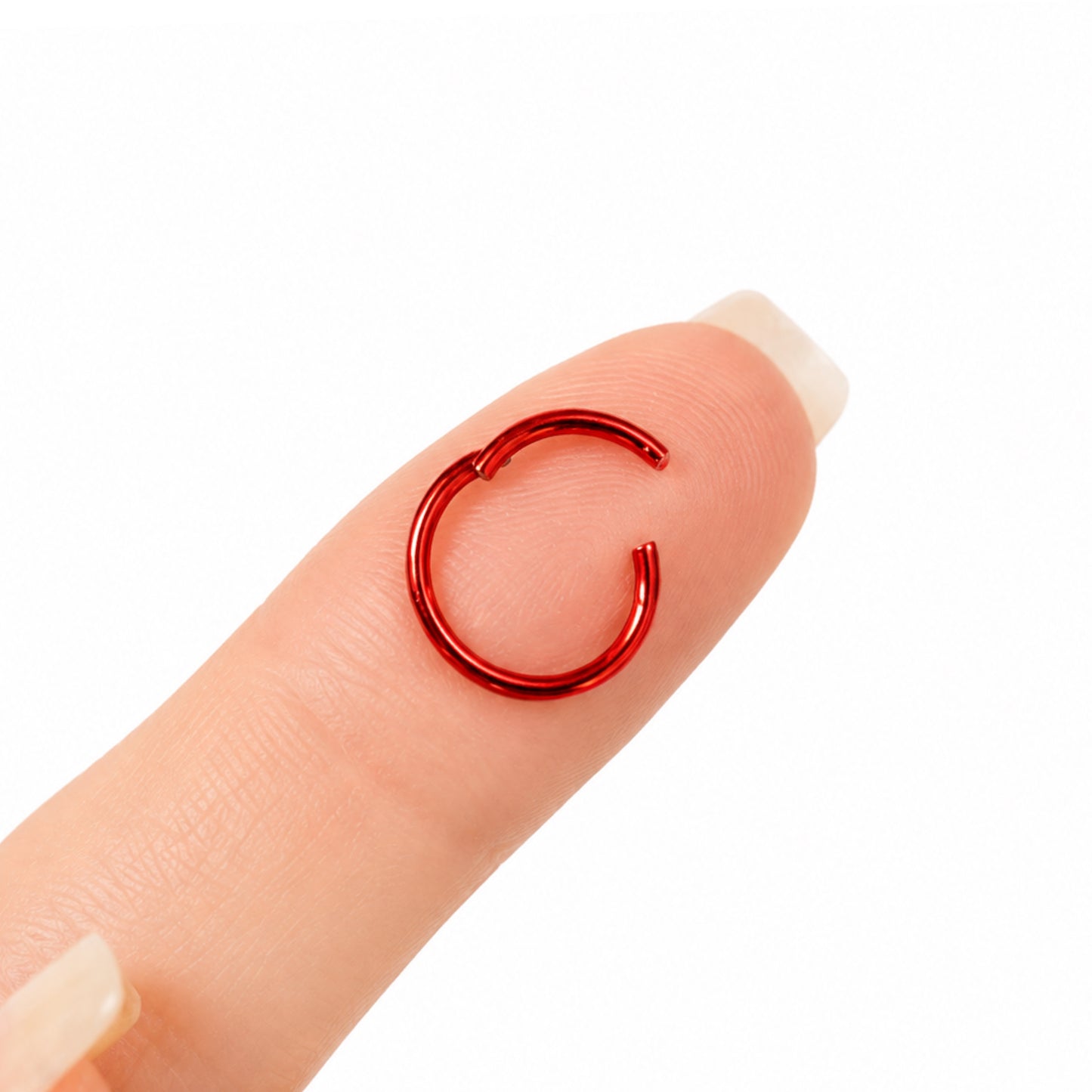 Red Hinged Clicker Hoop Ring