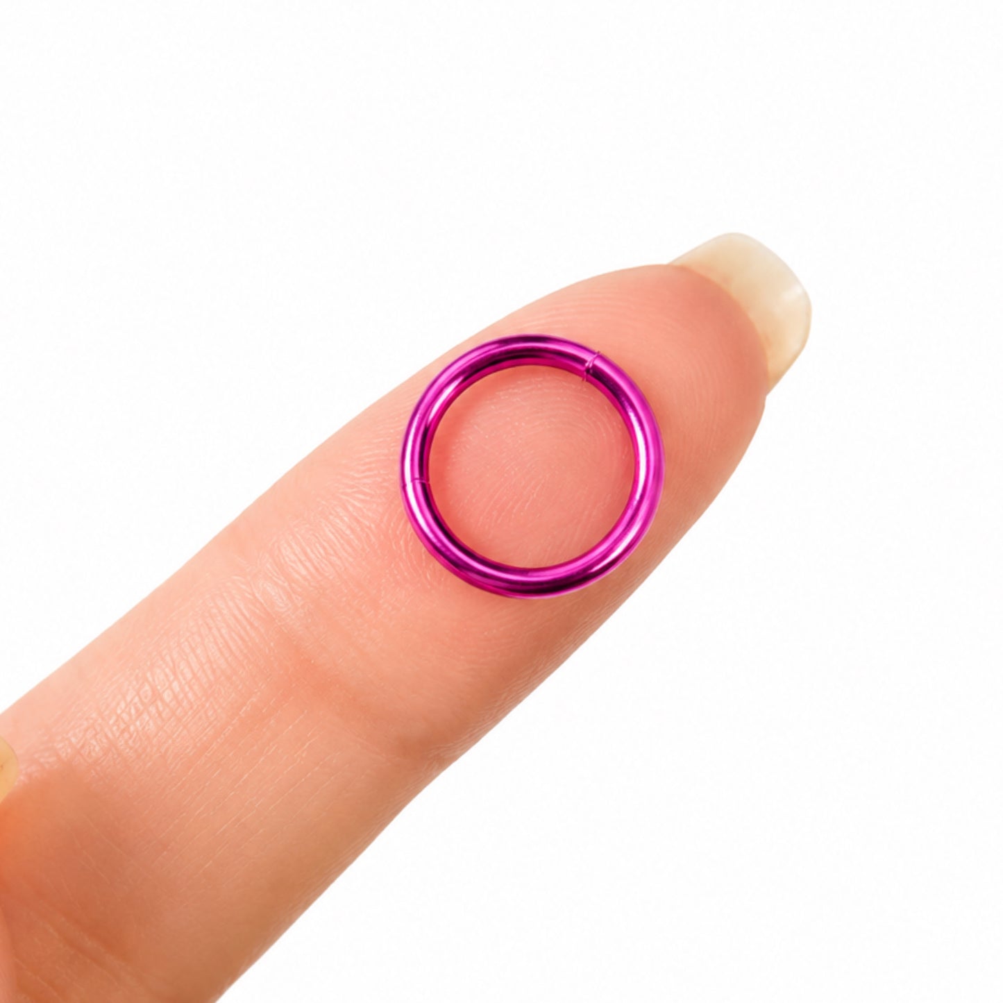Pink Hinged Clicker Hoop Ring