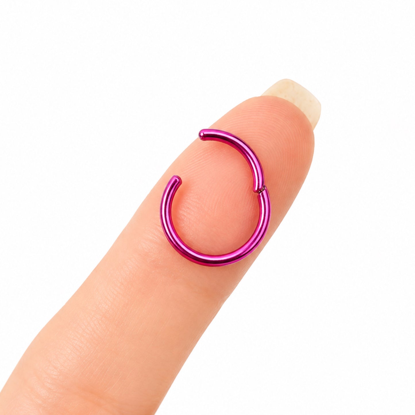 Pink Hinged Clicker Hoop Ring