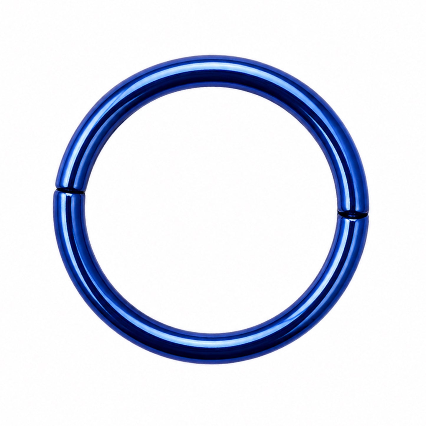 Blue Hinged Clicker Hoop Ring