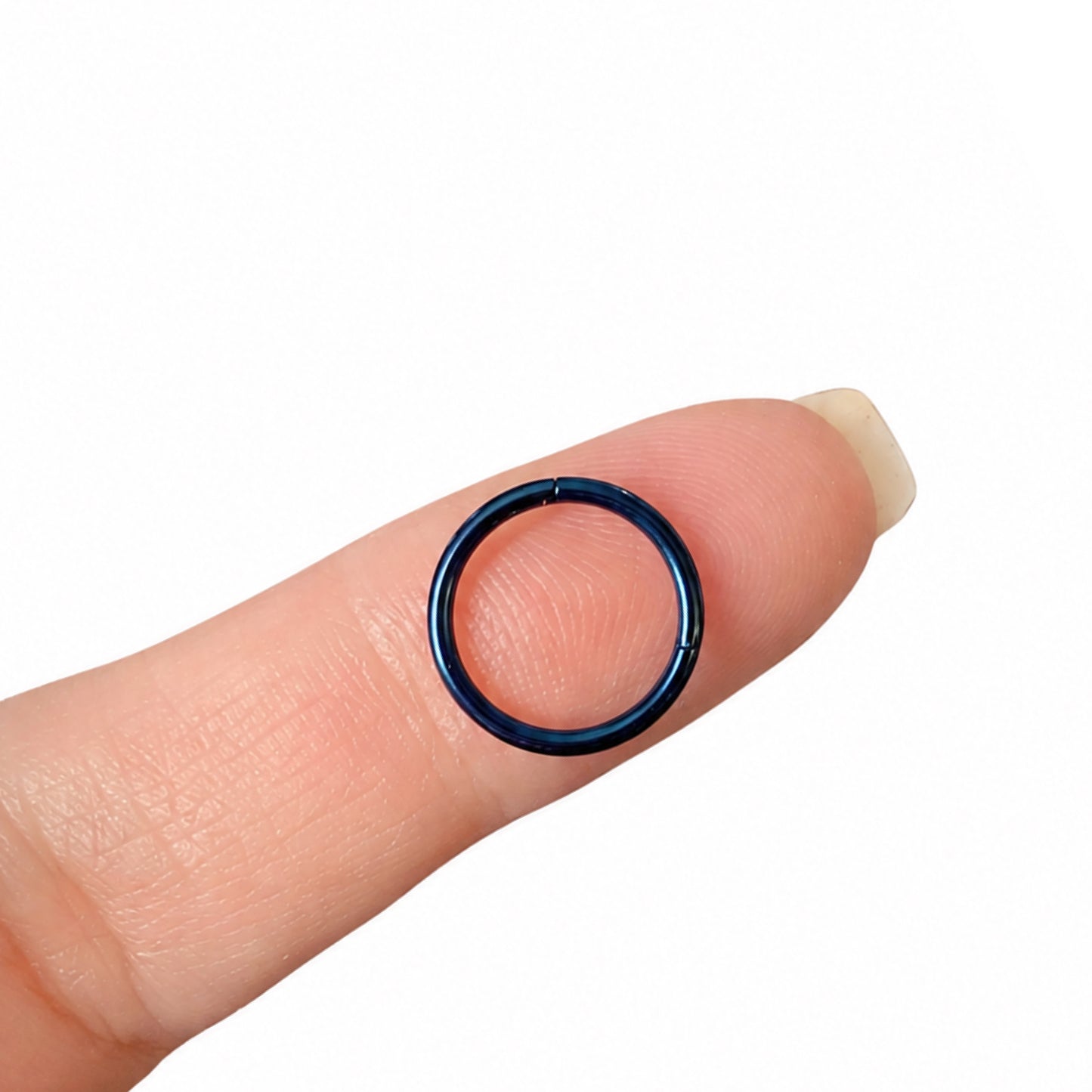 Blue Hinged Clicker Hoop Ring