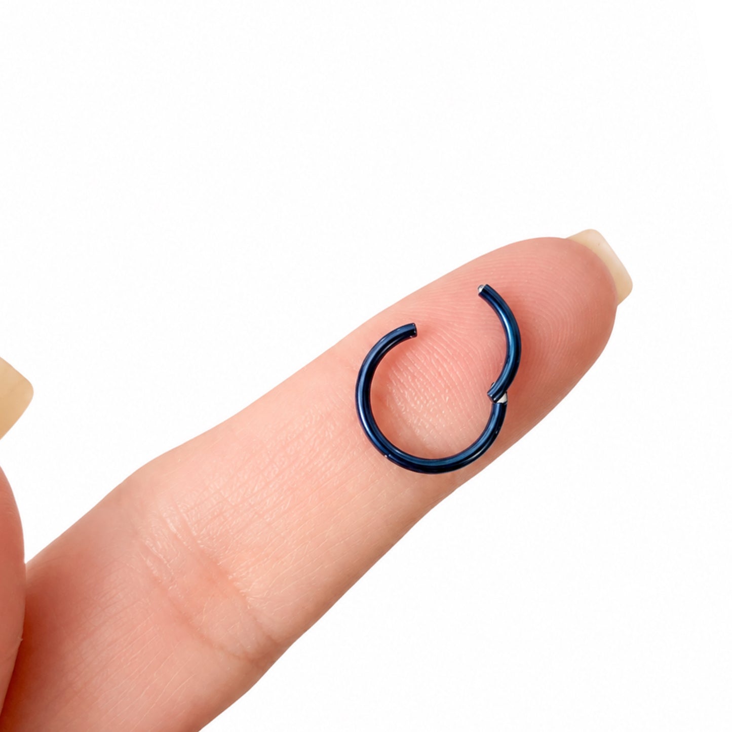 Blue Hinged Clicker Hoop Ring