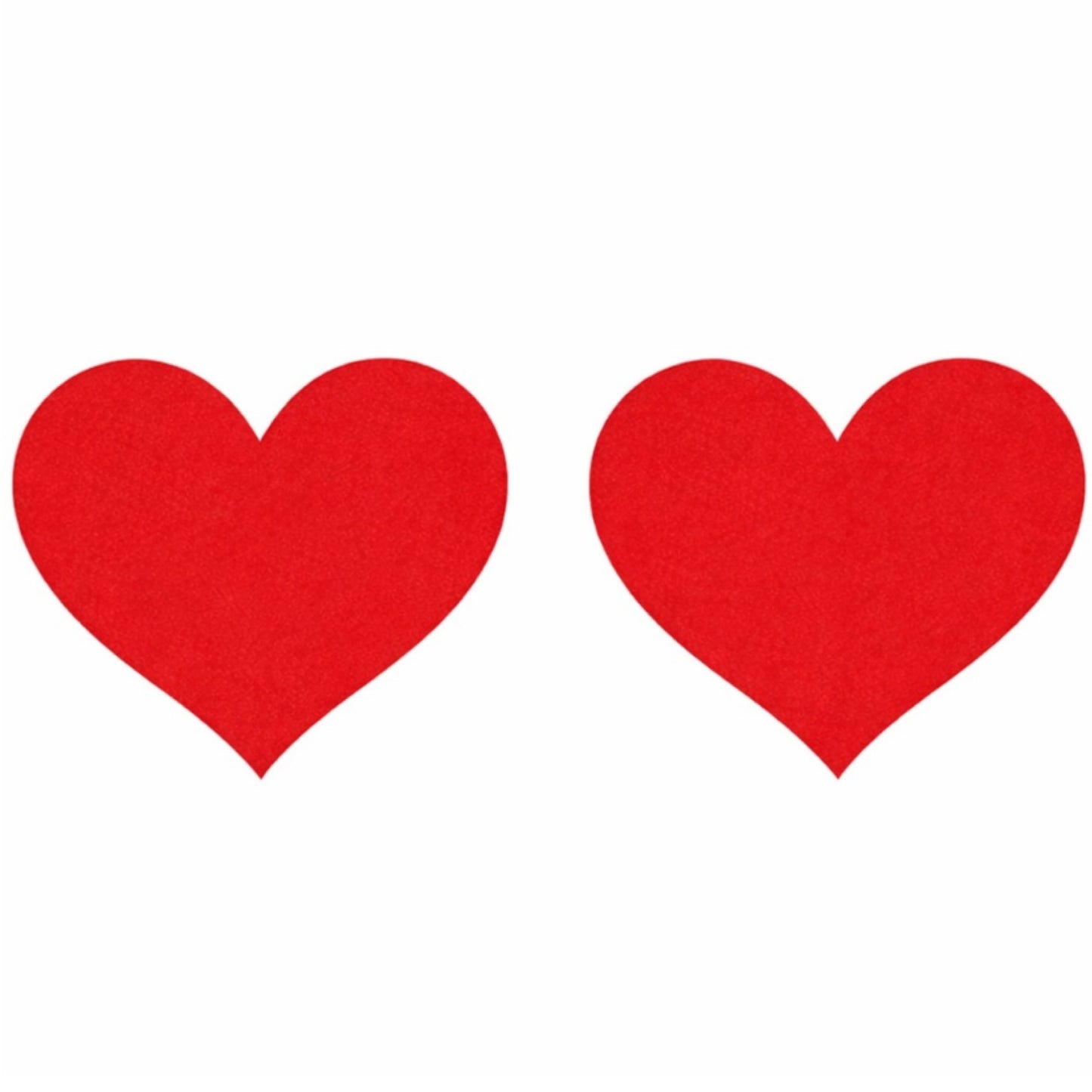 Red Satin Heart Nipple Pasties | Smooth Adhesive Festival Rave Clubwear